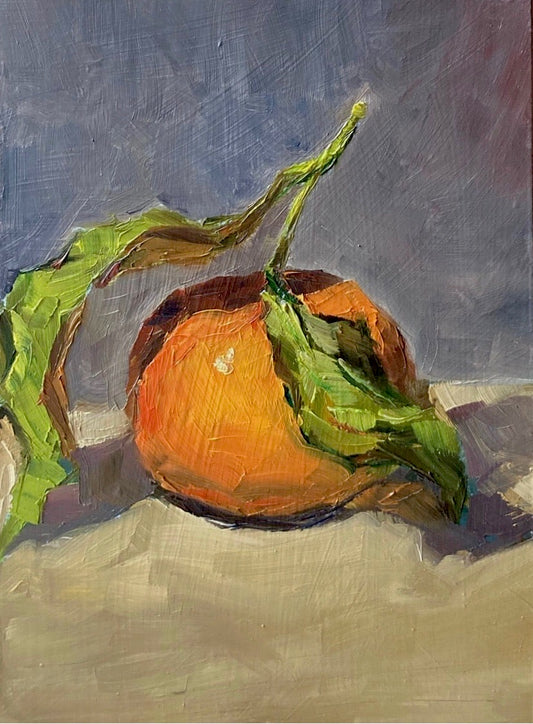 Small Stilllife Painting - Spotlight Clementine