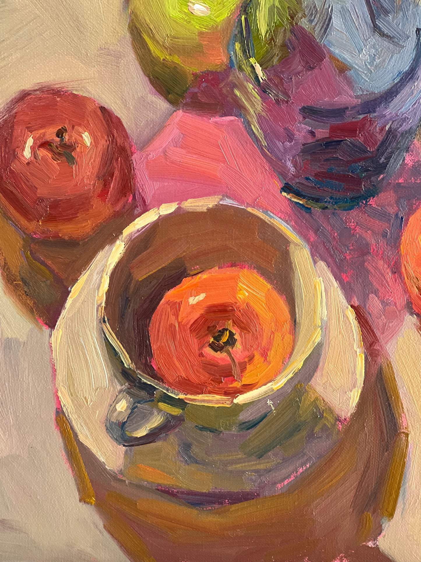 Still Life Oil Painting - Apples and Cup Series 3