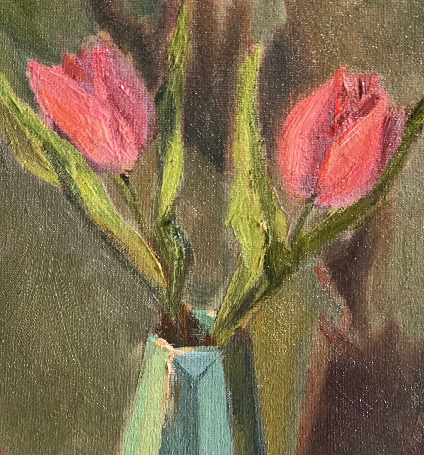 Original Oil Painting - Tulips and Pears