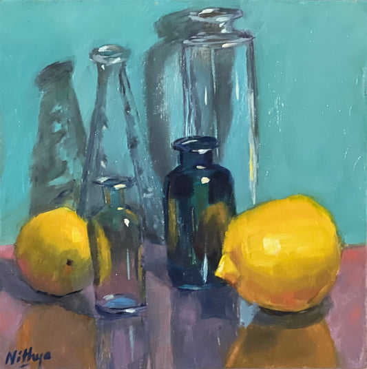 Small Oil Painting - Citrus Reflections