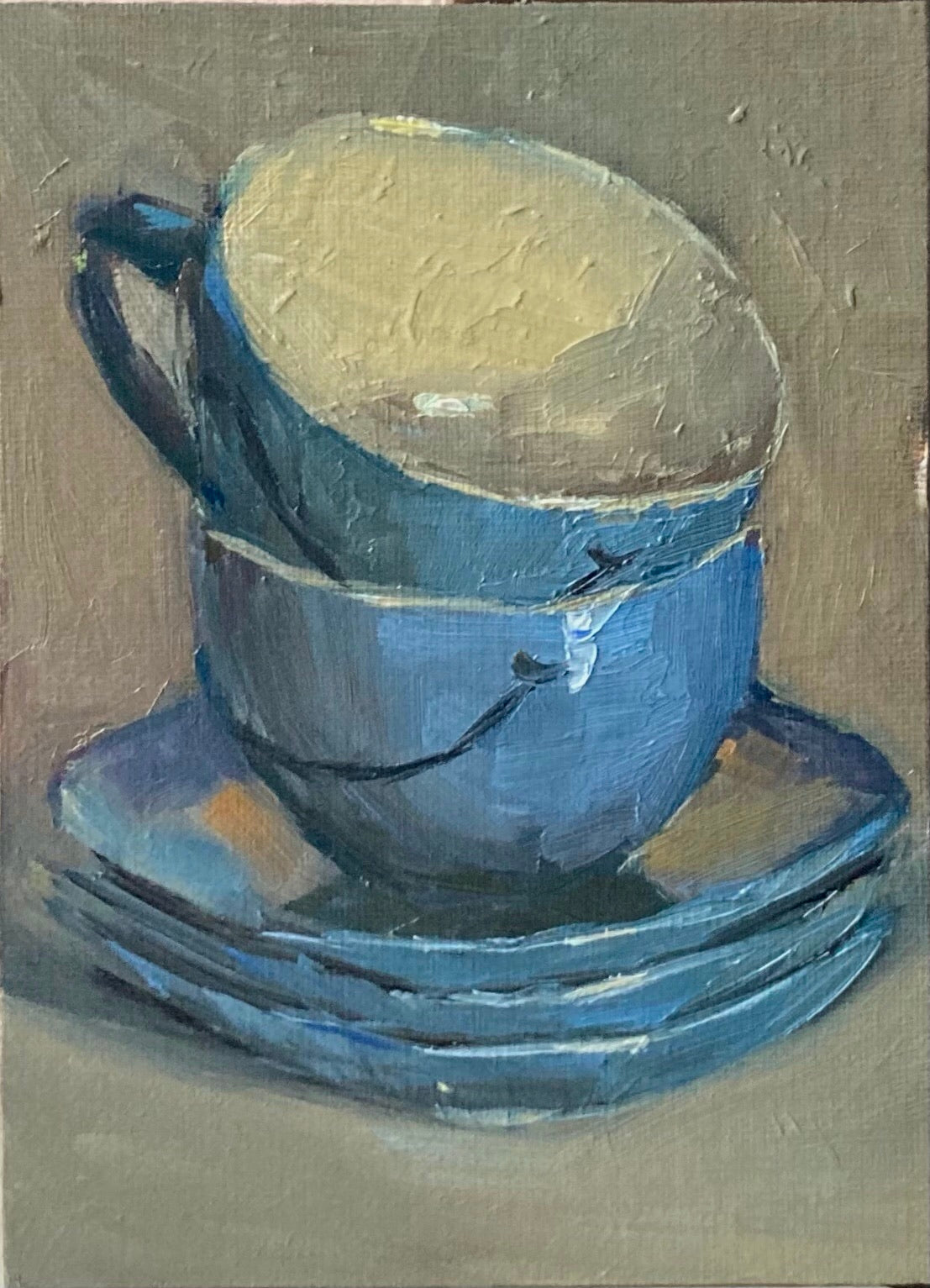 Small Stilllife Painting - Smiley Cups