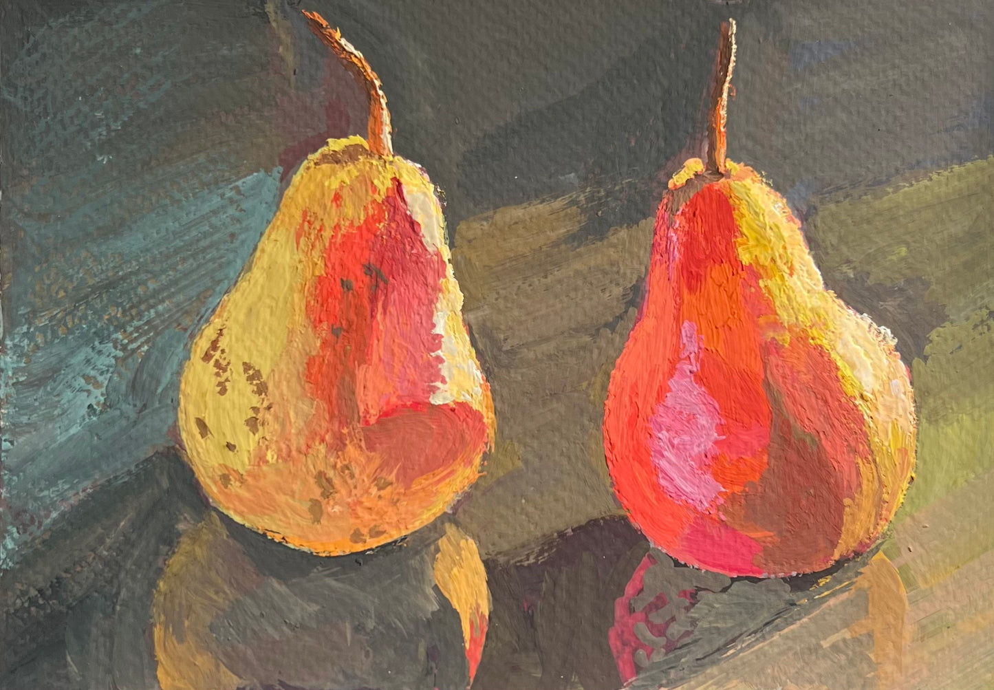 Gouache Painting - A pair of pears