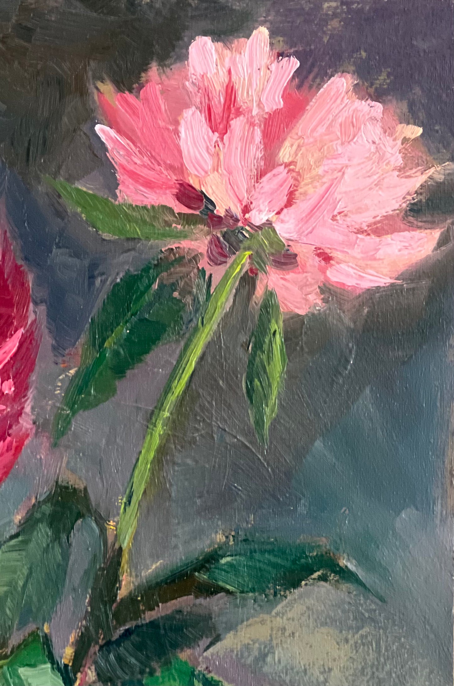 Bunch of Pink Peonies - Original Oil Painting